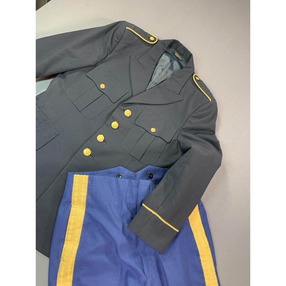 Davis Clothing Co Suit Mens 40S Blue Wool US Army Dress Blues 2 Piece 34x29